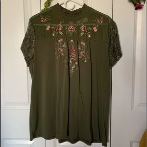 lace+embroidered blouse